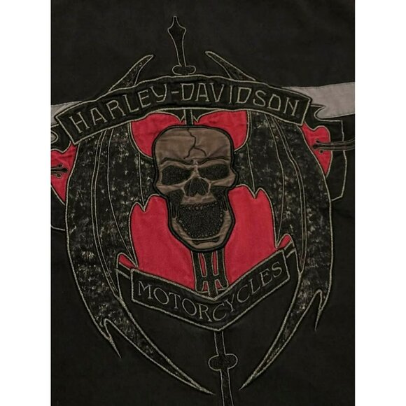 Harley-Davidson Casual Button Down Shirt XL Men, Skull HD, Embroidery Design - Picture 2 of 6